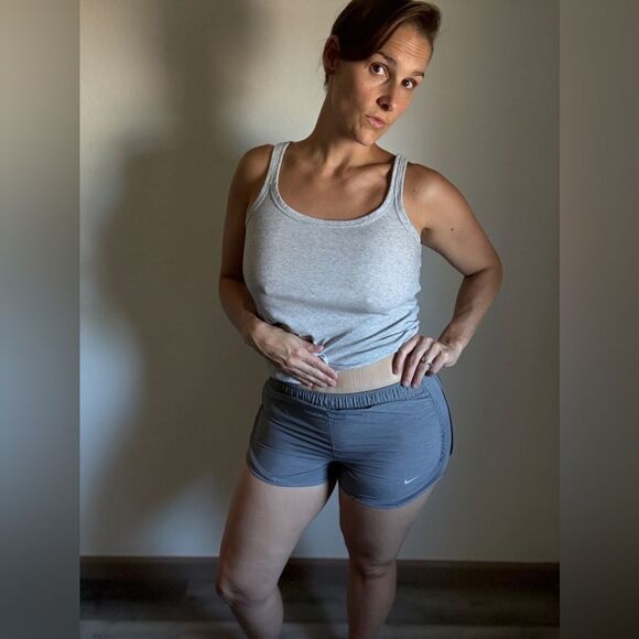 NIKE Dri Fit Running Shorts Lined Gray Small Athleisure Workout - Picture 1 of 12